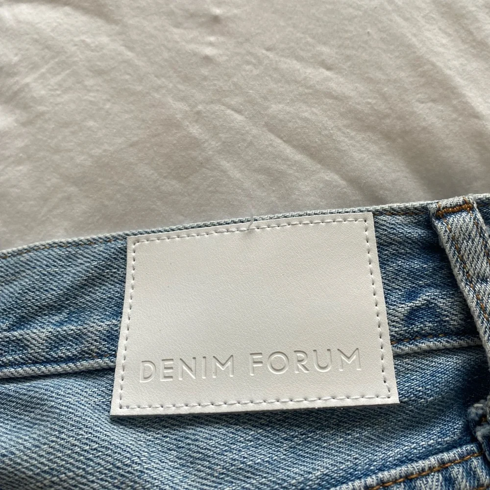 Denim Forum Light Blue Wide Leg Jeans - Picture 9 of 12